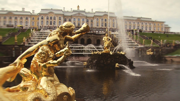 Peterhof fountains opening 2013